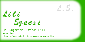 lili szecsi business card