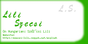 lili szecsi business card